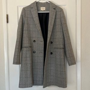 Sezane Johnson Coat - US 4 (FR Size 36) Grey ecru Prince of Wales